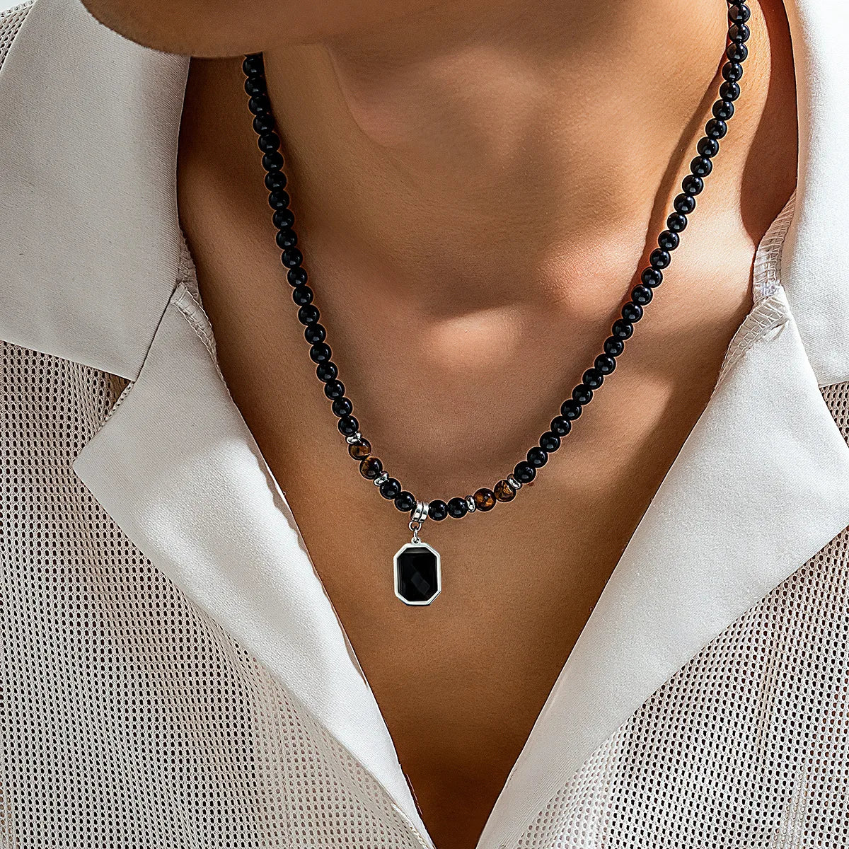 Tiger Stone  Necklace for Men - Bijoux Art