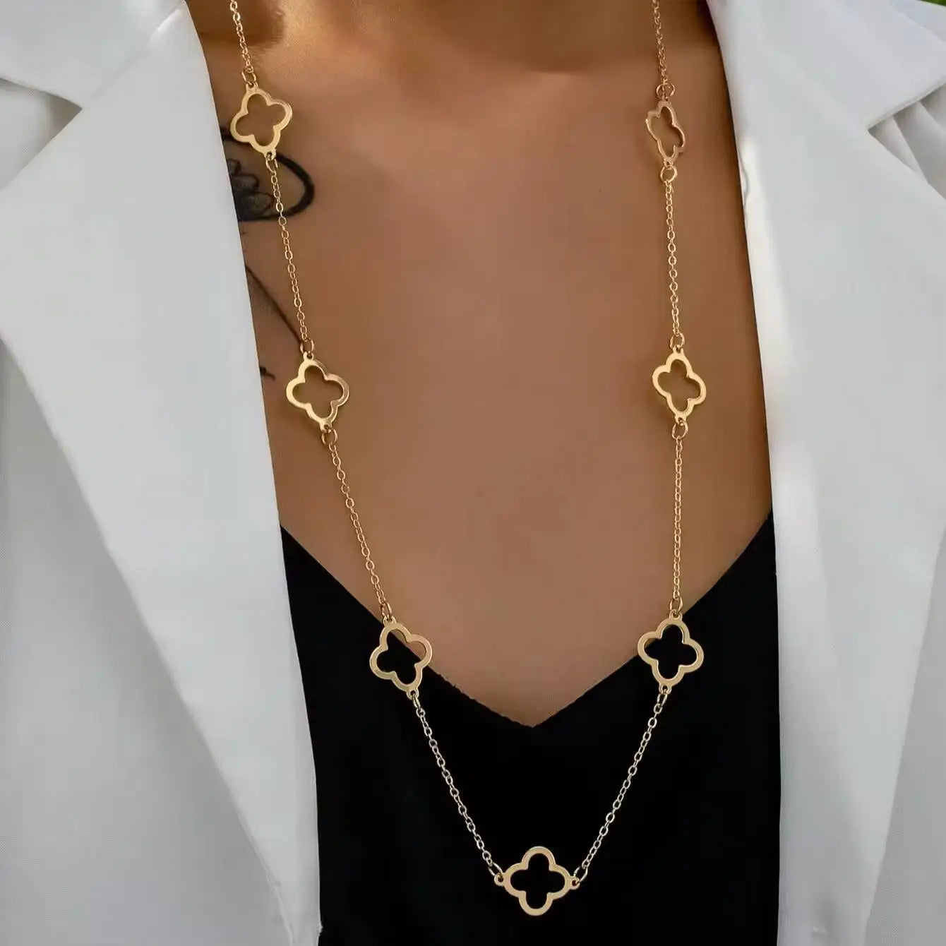 Gold Four  Necklace - Bijoux Art