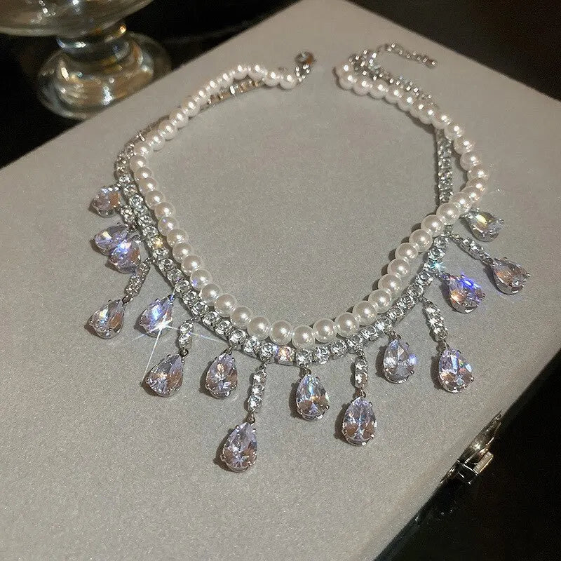 Luxury Rhinestone Crystal Chokers Necklaces