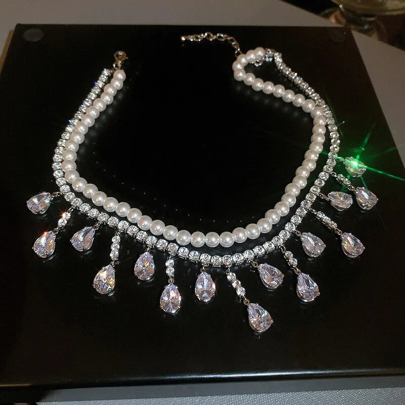 Luxury Rhinestone Crystal Chokers Necklaces