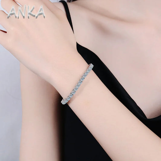 sterling silver 925 moissanite Sts bracelet - Bijoux Art