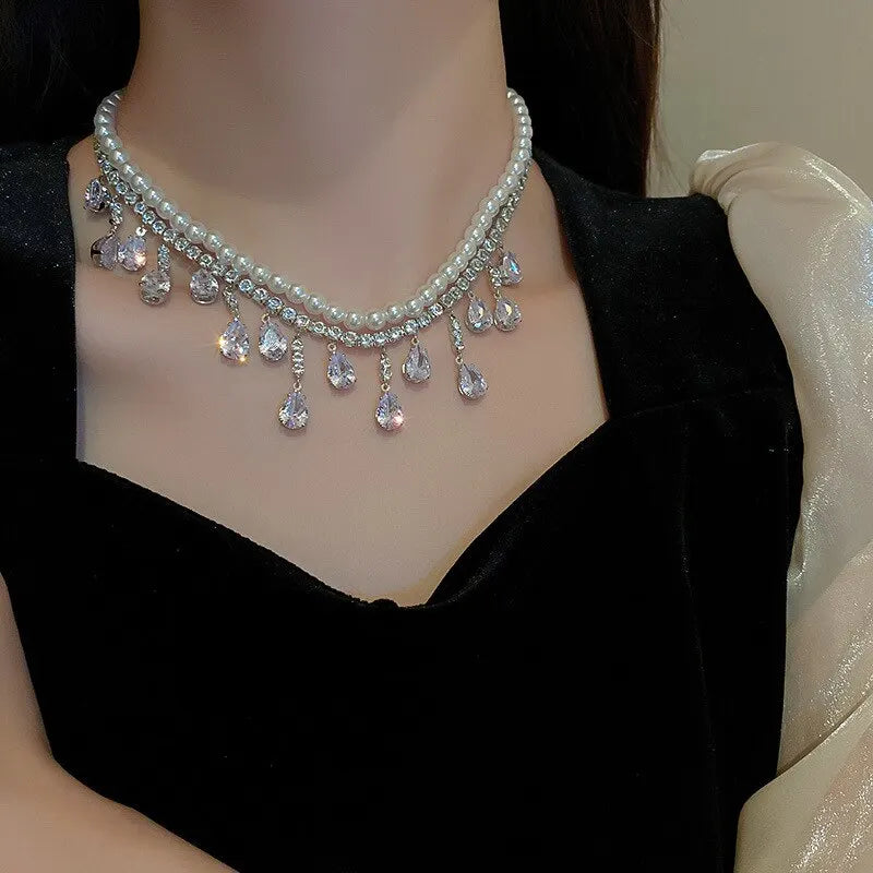 Luxury Rhinestone Crystal Chokers Necklaces