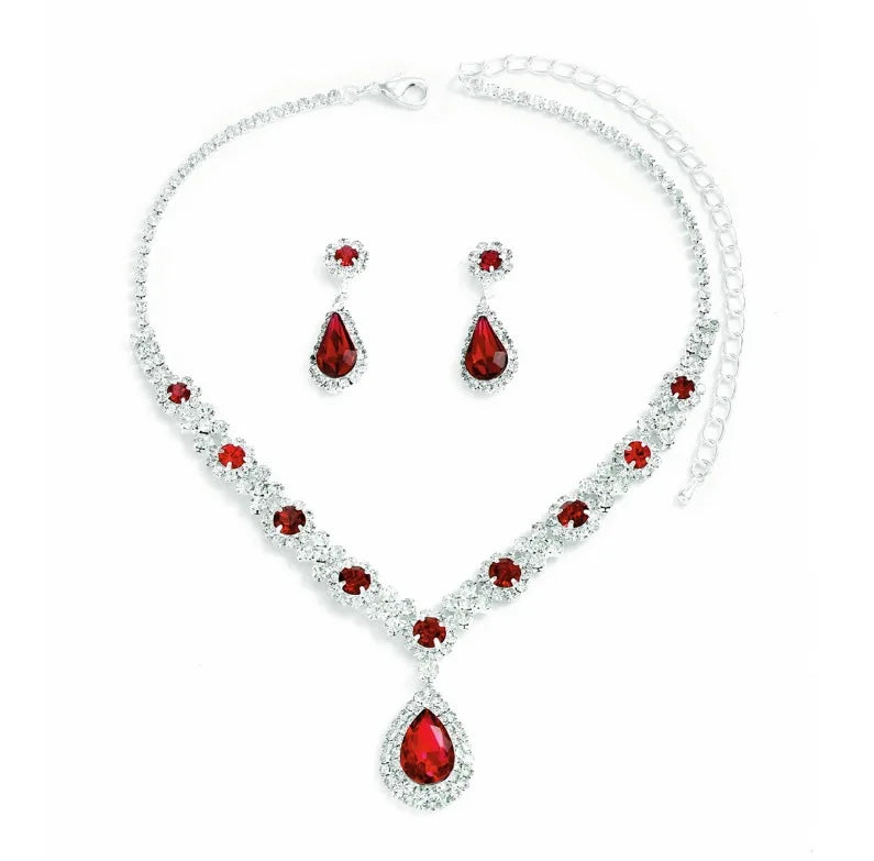 3 pieces of women's crystal droplet necklace